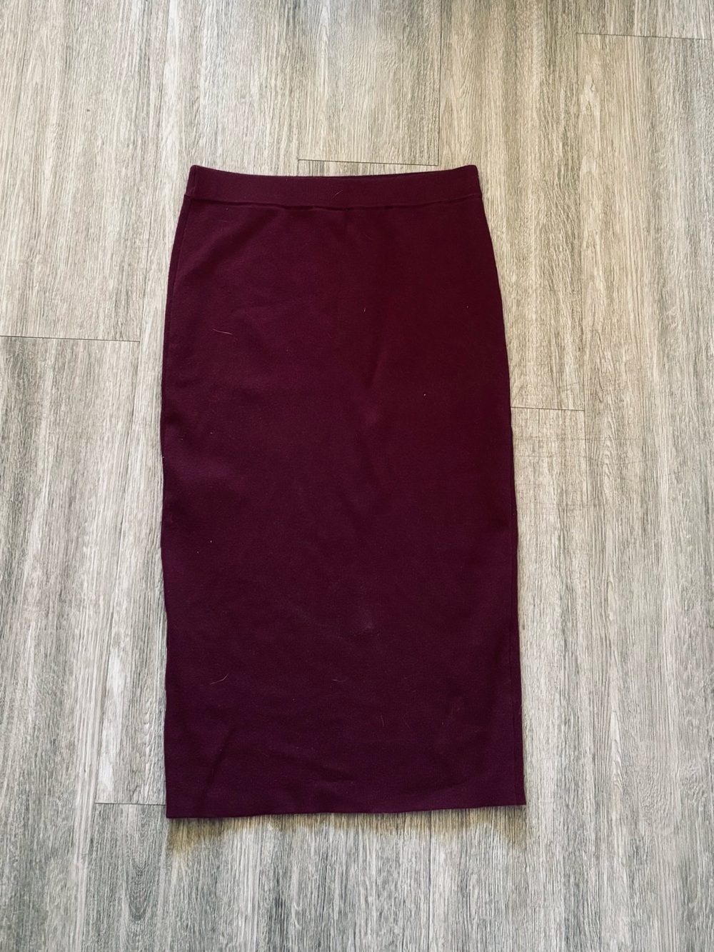 ICONE Recycled Fabrics Deep Burgundy Knit Pencil Skirt - Sleek Midi Pencil